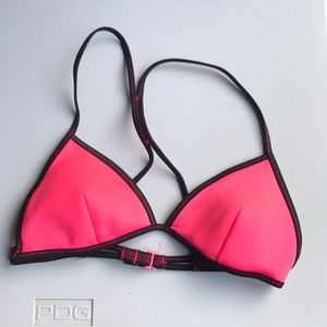 Victoria’s Secret women’s bikini triangle top. Bright orange, hook and eye.